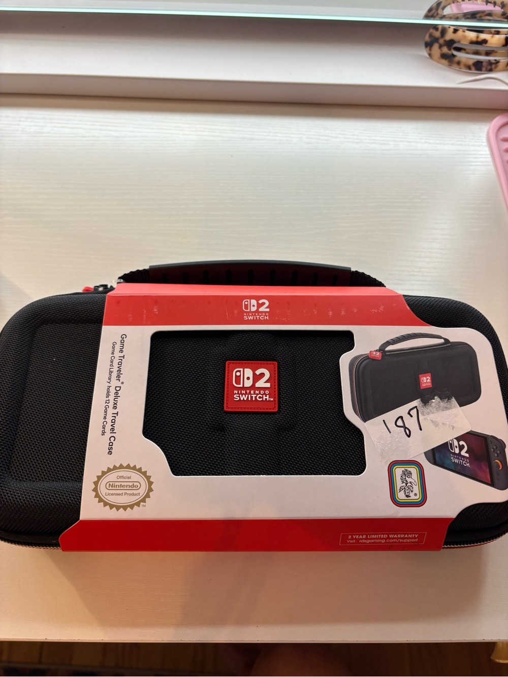 Nintendo Switch 2 deluxe Travel Case in Black with Red Accents